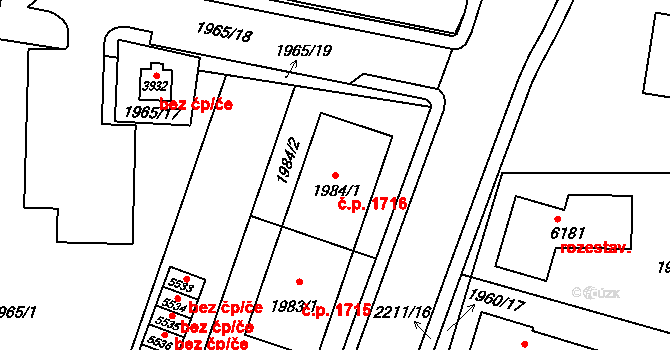 Šumperk 1716 na parcele st. 1984/1 v KÚ Šumperk, Katastrální mapa