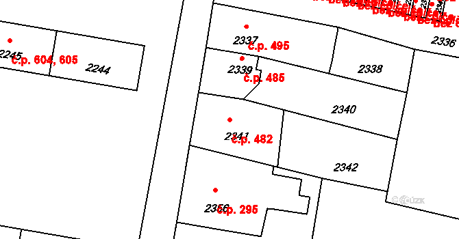 Mimoň I 482, Mimoň na parcele st. 2341 v KÚ Mimoň, Katastrální mapa
