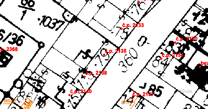 Podlusky 2135, Roudnice nad Labem na parcele st. 79 v KÚ Podlusky, Katastrální mapa