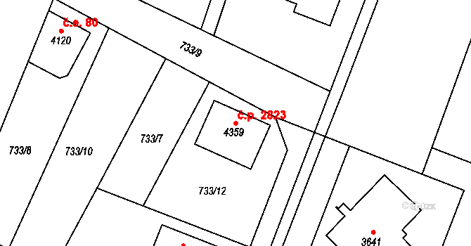 Dvůr Králové nad Labem 2823 na parcele st. 4359 v KÚ Dvůr Králové nad Labem, Katastrální mapa
