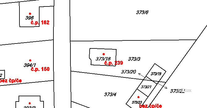 Závada 239, Petrovice u Karviné na parcele st. 373/18 v KÚ Závada nad Olší, Katastrální mapa
