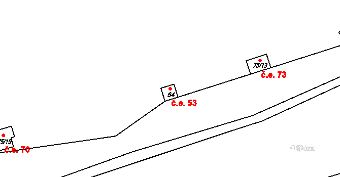 Bražec 53, Náchod na parcele st. 64 v KÚ Bražec, Katastrální mapa