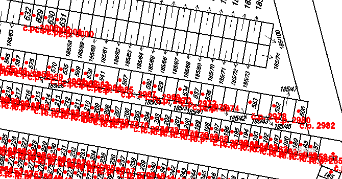 Brníčko 2971, Uničov na parcele st. 185/37 v KÚ Brníčko, Katastrální mapa