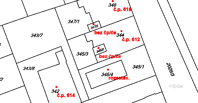 Praha 39902234 na parcele st. 345/2 v KÚ Uhříněves, Katastrální mapa