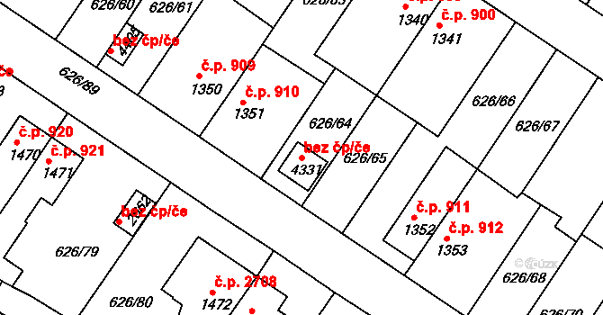 Rakovník 44443234 na parcele st. 4331 v KÚ Rakovník, Katastrální mapa