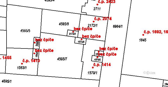 Žatec 47058234 na parcele st. 1570/3 v KÚ Žatec, Katastrální mapa