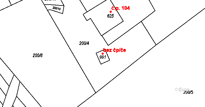 Žítková 47701234 na parcele st. 991 v KÚ Žítková, Katastrální mapa