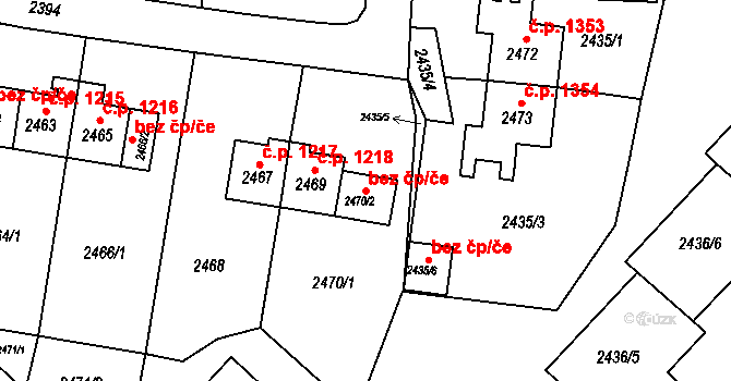 Sokolov 49732234 na parcele st. 2470/2 v KÚ Sokolov, Katastrální mapa