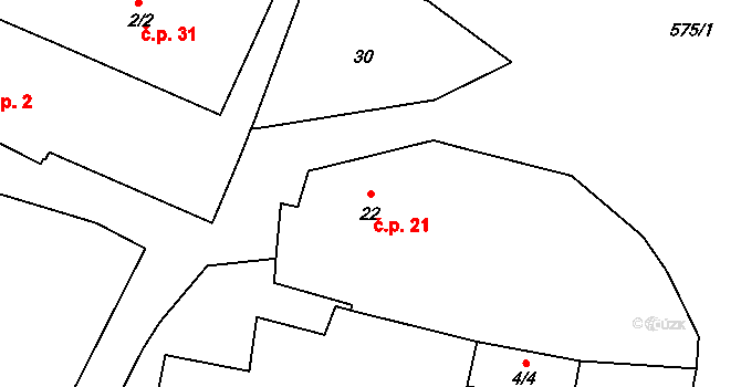 Plíškovice 21, Mirovice na parcele st. 22 v KÚ Plíškovice, Katastrální mapa