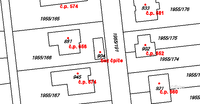 Černilov 70629234 na parcele st. 904 v KÚ Černilov, Katastrální mapa
