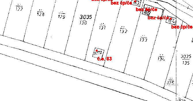 Poděbrady III 83, Poděbrady na parcele st. 5172 v KÚ Poděbrady, Katastrální mapa