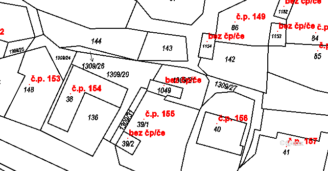 Čisovice 96388234 na parcele st. 1049 v KÚ Čisovice, Katastrální mapa