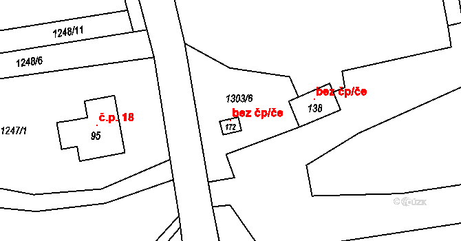 Chroboly 104767235 na parcele st. 172 v KÚ Leptač, Katastrální mapa