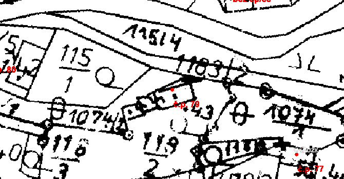 Loučky 79, Verneřice na parcele st. 43 v KÚ Loučky u Verneřic, Katastrální mapa