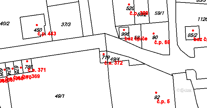 Bohosudov 372, Krupka na parcele st. 719 v KÚ Bohosudov, Katastrální mapa