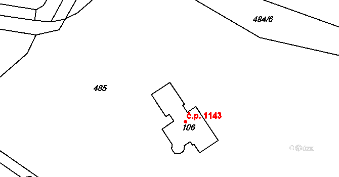 Ládví 1143, Kamenice na parcele st. 106 v KÚ Ládví, Katastrální mapa