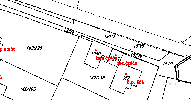 Chotěšov 40007235 na parcele st. 1260 v KÚ Chotěšov, Katastrální mapa