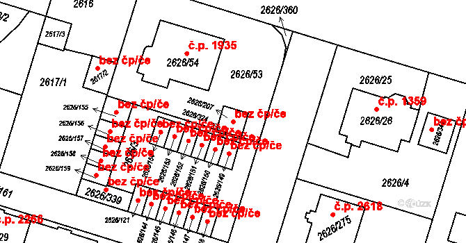 Opava 42779235 na parcele st. 2626/207 v KÚ Opava-Předměstí, Katastrální mapa