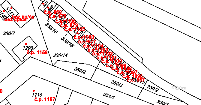 Náchod 1100 na parcele st. 2717 v KÚ Náchod, Katastrální mapa