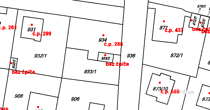 Bohumín 47692235 na parcele st. 933/2 v KÚ Pudlov, Katastrální mapa