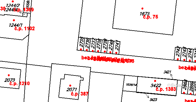 Ústí nad Orlicí 48693235 na parcele st. 2738 v KÚ Ústí nad Orlicí, Katastrální mapa