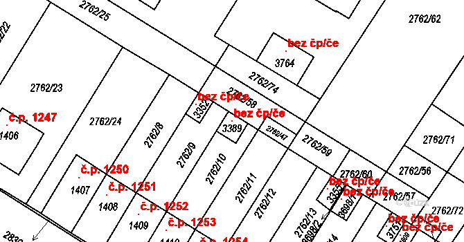Bystřice pod Hostýnem 48716235 na parcele st. 3389 v KÚ Bystřice pod Hostýnem, Katastrální mapa