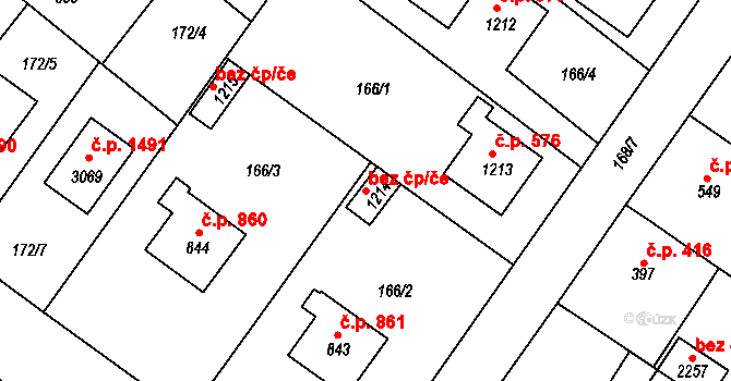 Neratovice 49497235 na parcele st. 1214 v KÚ Neratovice, Katastrální mapa