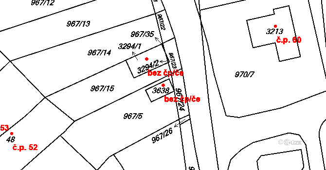 Choceň 50086235 na parcele st. 3638 v KÚ Choceň, Katastrální mapa