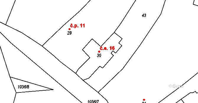 Defurovy Lažany 16, Chanovice na parcele st. 30 v KÚ Defurovy Lažany, Katastrální mapa