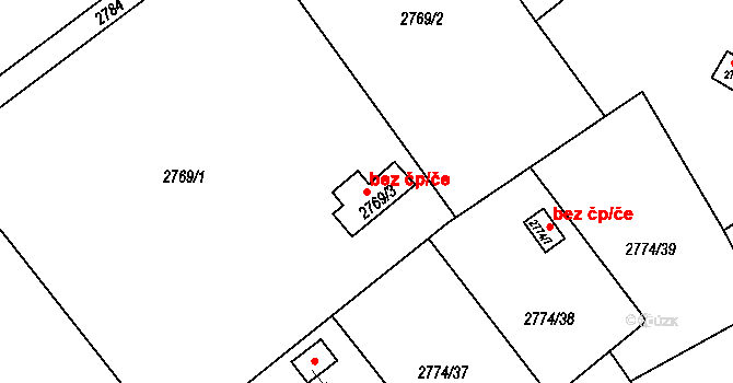 Teplice 73942235 na parcele st. 2769/3 v KÚ Teplice, Katastrální mapa