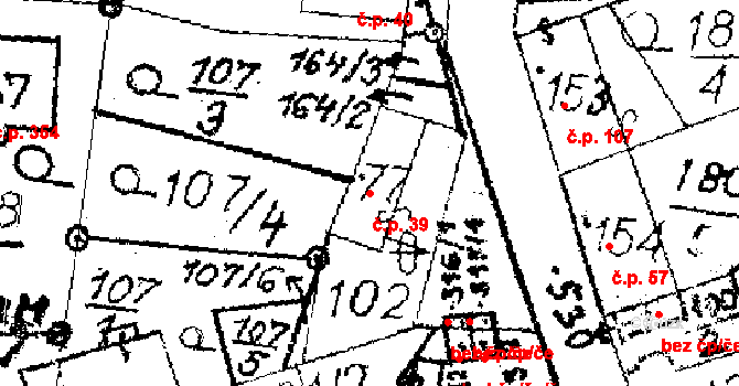 Choltice 39 na parcele st. 77 v KÚ Choltice, Katastrální mapa