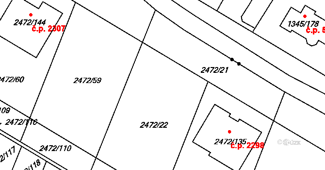 Předměstí 2281, Litoměřice na parcele st. 2472/113 v KÚ Litoměřice, Katastrální mapa
