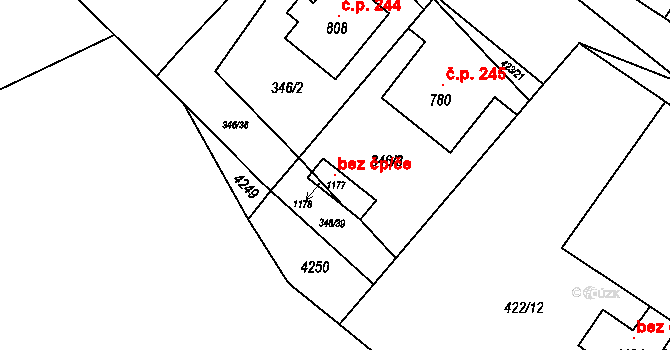 Kryry 120171236 na parcele st. 1177 v KÚ Kryry, Katastrální mapa