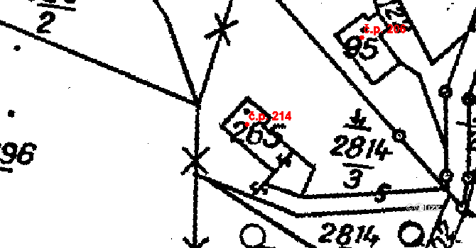 Nová Ves nad Popelkou 214 na parcele st. 265 v KÚ Nová Ves nad Popelkou, Katastrální mapa