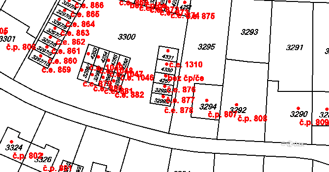 Kuřim 877 na parcele st. 3299/1 v KÚ Kuřim, Katastrální mapa