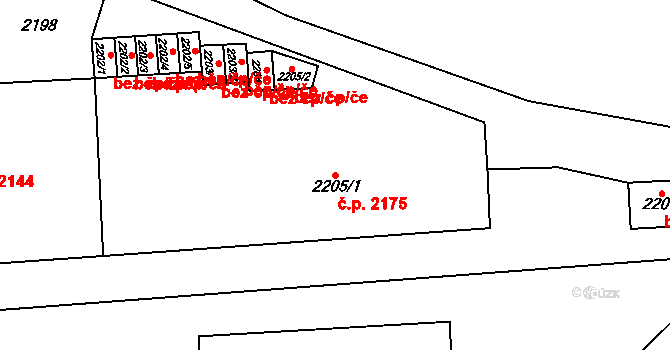 Přehýšov 2175 na parcele st. 411 v KÚ Přehýšov, Katastrální mapa