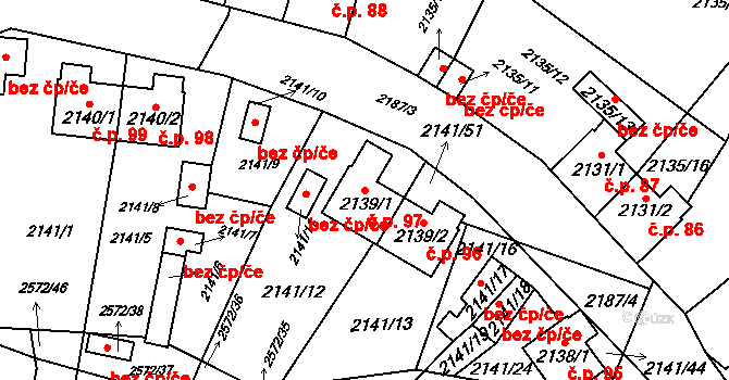 Prášily 97 na parcele st. 2139/1 v KÚ Prášily, Katastrální mapa