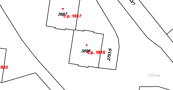 Poruba 1816, Ostrava na parcele st. 3698 v KÚ Poruba-sever, Katastrální mapa