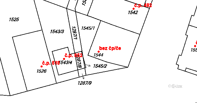 Troubky 38113236 na parcele st. 1544 v KÚ Troubky nad Bečvou, Katastrální mapa