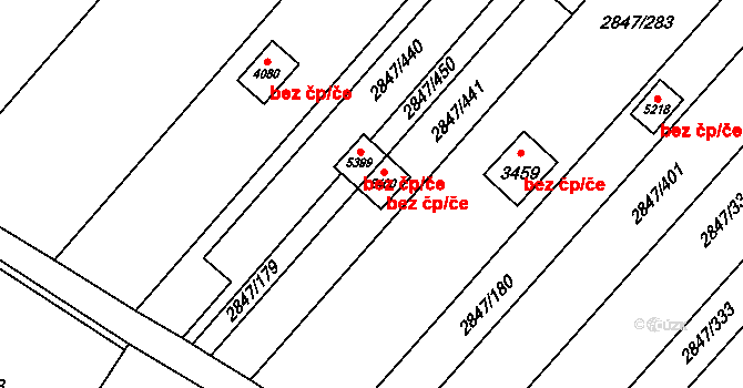 Břeclav 41312236 na parcele st. 5400 v KÚ Břeclav, Katastrální mapa