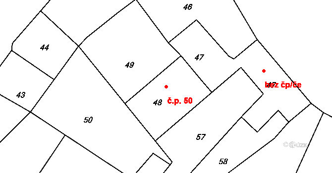 Stachovice 50, Fulnek na parcele st. 48 v KÚ Stachovice, Katastrální mapa