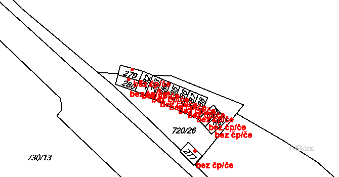 Teplice 45148236 na parcele st. 284 v KÚ Nová Ves u Teplic, Katastrální mapa