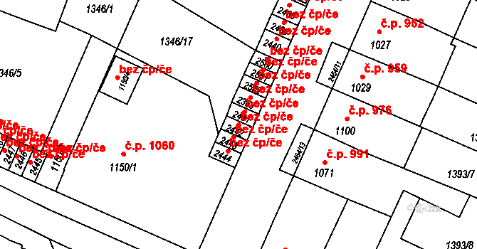 Hořice 45930236 na parcele st. 2442 v KÚ Hořice v Podkrkonoší, Katastrální mapa