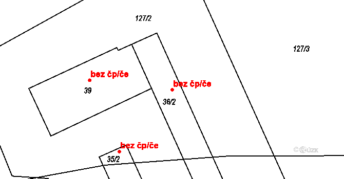 Lišov 46931236 na parcele st. 36/2 v KÚ Dolní Miletín, Katastrální mapa