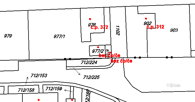Liberec 47295236 na parcele st. 977/2 v KÚ Horní Růžodol, Katastrální mapa