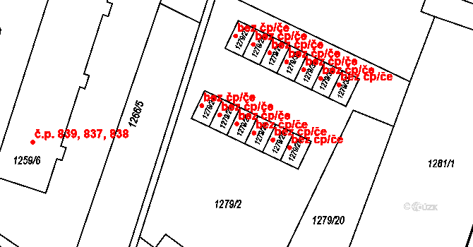 Dobruška 48215236 na parcele st. 1279/23 v KÚ Dobruška, Katastrální mapa