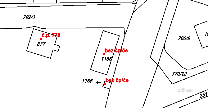 Dobříš 49685236 na parcele st. 1166 v KÚ Dobříš, Katastrální mapa