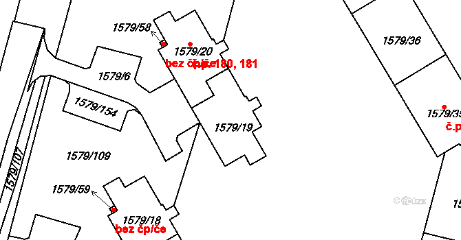 Malé Předměstí 180,181, Horšovský Týn na parcele st. 1579/20 v KÚ Horšovský Týn, Katastrální mapa