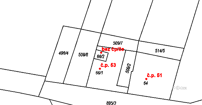 Kolešovice 90144236 na parcele st. 66/2 v KÚ Zderaz u Kolešovic, Katastrální mapa