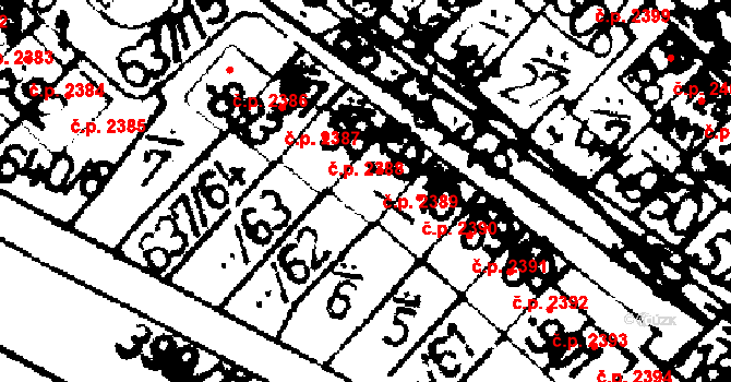 Podlusky 2389, Roudnice nad Labem na parcele st. 896 v KÚ Podlusky, Katastrální mapa